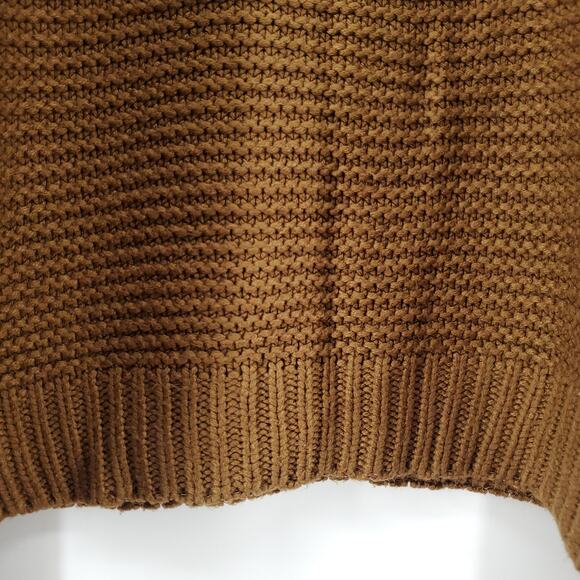 Hayden LA Oversized Boho Mustard Crew Neck Sweater Tunic Shoulder Cut Out  M/L - Picture 10 of 10